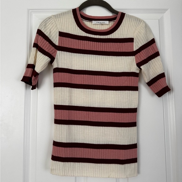 FRAME - Striped Rib-Knit Top - Picture 3 of 6